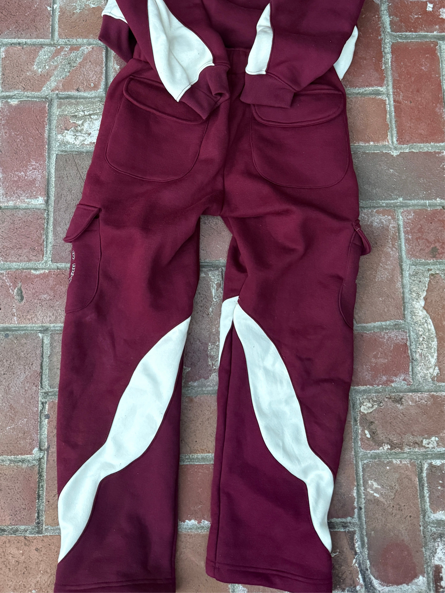 V2 CARGO SWEATPANTS [BURGUNDY/CREAM]