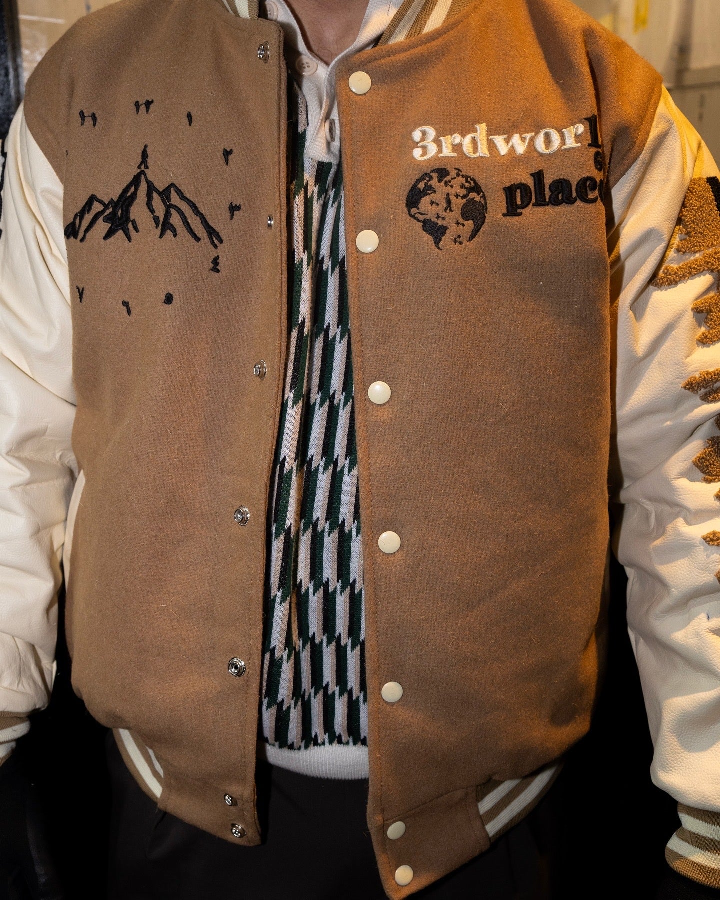 VARSITY LETTERMAN HERITAGE JACKET [BEIGE]
