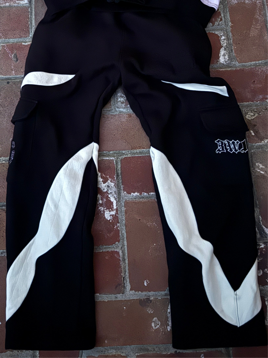 V2 CARGO SWEATPANTS [BLACK/CREAM]