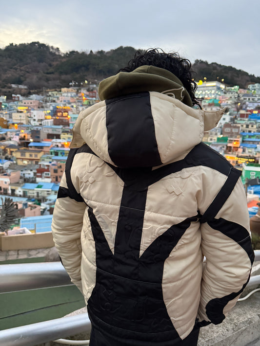 V2 PUFFER JACKET X VEST [CREAM & COOKIES]